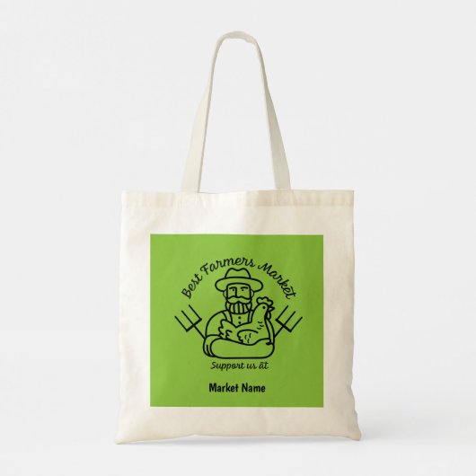 Lokale boerenmarkt tote bag (Achterkant)