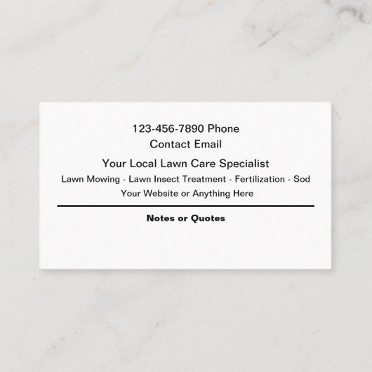 Lokale buurt gazon zorg visitekaartje (Achterkant)
