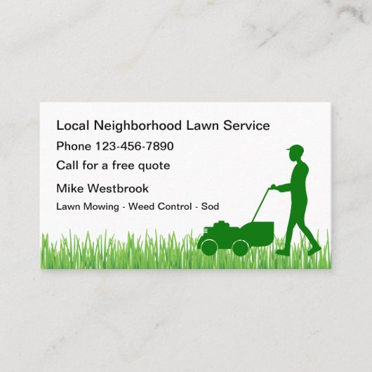 Lokale buurt Lawn Service Visitekaartje (Voorkant)