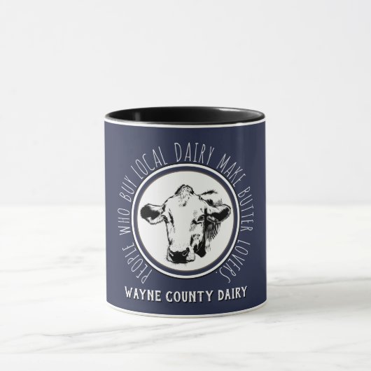 Lokale Dairy Boerderij Business - Aangepaste promo Mok (Midden)