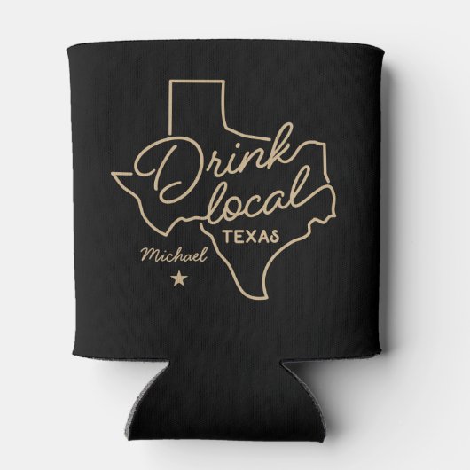 Lokale Dinking Texas - Aangepaste naam Blikjeskoeler (Achterkant)