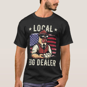 Lokale ei dealer 4 juli kip Amerikaanse vlag T-shirt
