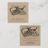 Lokale Eidealer Kippeneieren Verkoop Vierkante Visitekaartje (Voorkant / Achterkant)