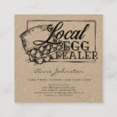 Lokale Eidealer Kippeneieren Verkoop Vierkante Visitekaartje (Achterkant)
