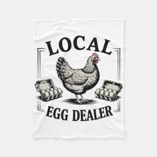 Lokale Eierdealer Retro Kip Grappige Boer Pasen Fleece Deken