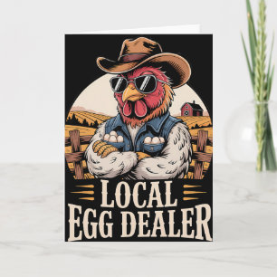 Lokale eierdealer rooster Pasen grappige kippenboe Kaart
