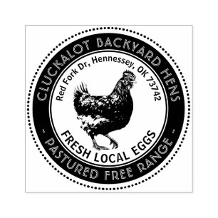 Lokale eieren Hen-brede Boerderij Rubberstempel