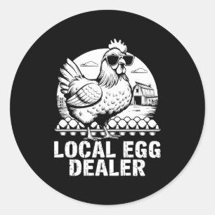 Lokale Eierhandel Grappige Retro Pasen Boerderij K Ronde Sticker