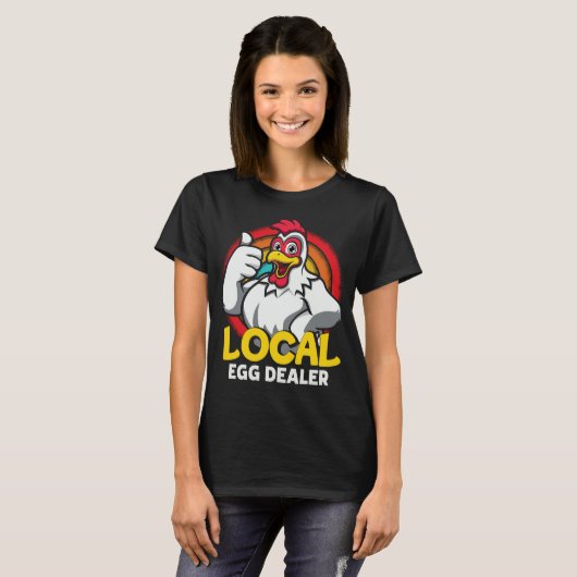 Lokale eierhandelaar Funny Chicken Lover Boerderij T-shirt (Voorkant volledig)