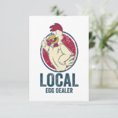 Lokale eierhandelaar Funny  paasschenker Bedankkaart (Staand voorkant)