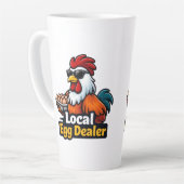 Lokale eierhandelaar, gansta, rooster. latte mok (Linkerhoek)