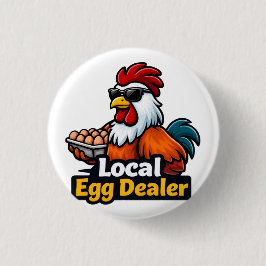 Lokale eierhandelaar, gansta, rooster. ronde button 3,2 cm