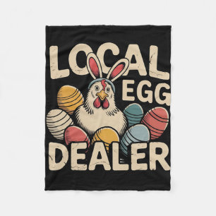 Lokale eierhandelaar Retro Kip Grappige Boer Pasen Fleece Deken