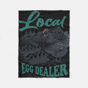 Lokale eierhandelaar Retro Kip Grappige Boer Pasen Fleece Deken