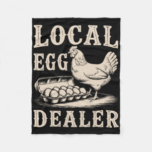 Lokale eierhandelaar Retro kip grappige boer Pasen Fleece Deken
