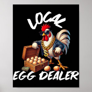 Lokale eierhandelaar Retro Kip Grappige Boer Pasen Poster