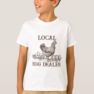 Lokale Eierhandelaar Retro Kip Grappige Boer Pasen T-shirt