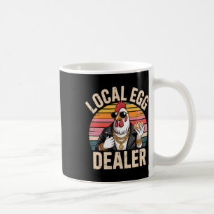 Lokale eierhandelaar rooster boer grappige kip Pas Koffiemok