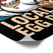 Lokale eierhandelaar rooster boer grappige kip Pas Poster (Hoek)