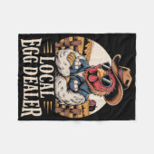 Lokale eierhandelaar rooster Pasen Grappige Kippen Fleece Deken (Voorkant (Horizontaal))