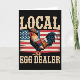 Lokale eierhandelaar rooster Pasen grappige kippen Kaart