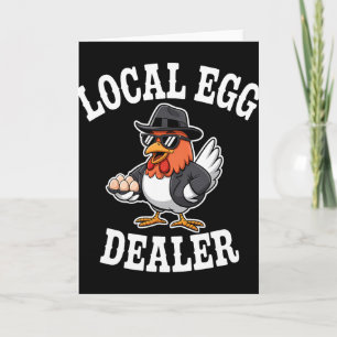 Lokale eierhandelaar rooster Pasen Grappige kippen Kaart
