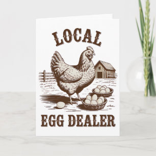 Lokale eierhandelaar rooster Pasen grappige kippen Kaart