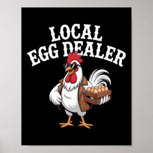 Lokale eierhandelaar rooster Pasen Grappige kippen Poster