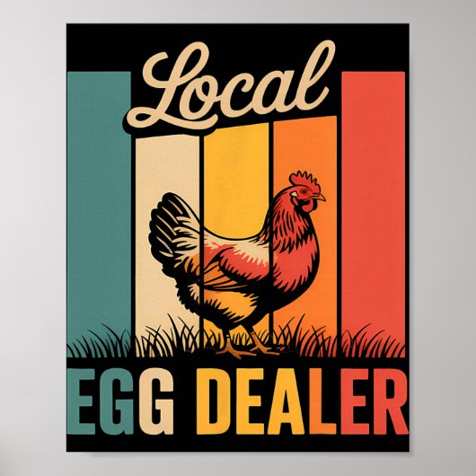 Lokale eierhandelaar rooster Pasen Grappige kippen Poster (Voorkant)