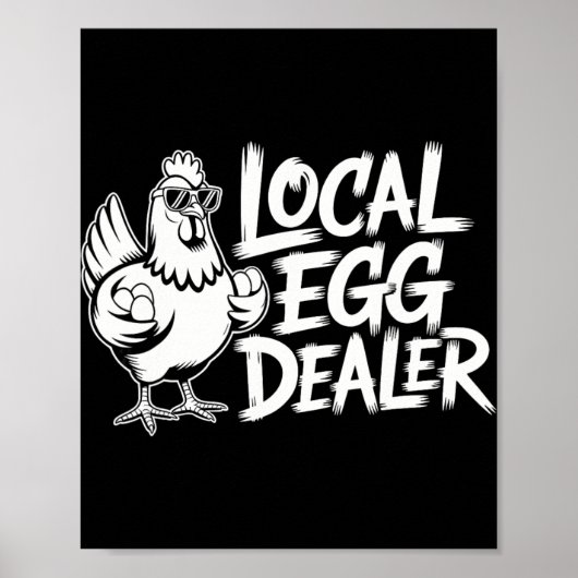 Lokale eierhandelaar rooster Pasen grappige kippen Poster (Voorkant)
