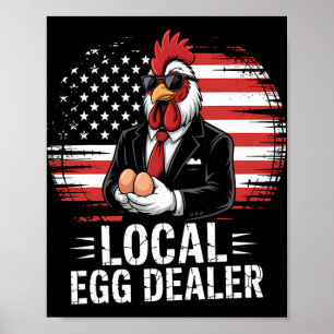 Lokale eierhandelaar rooster Pasen Grappige kippen Poster