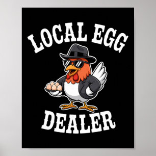 Lokale eierhandelaar rooster Pasen Grappige kippen Poster