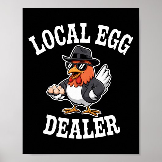 Lokale eierhandelaar rooster Pasen Grappige kippen Poster (Voorkant)