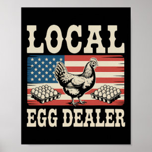 Lokale eierhandelaar rooster Pasen Grappige kippen Poster