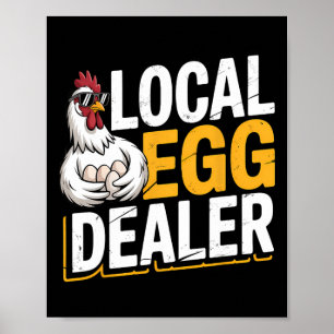 Lokale eierhandelaar rooster Pasen Grappige kippen Poster