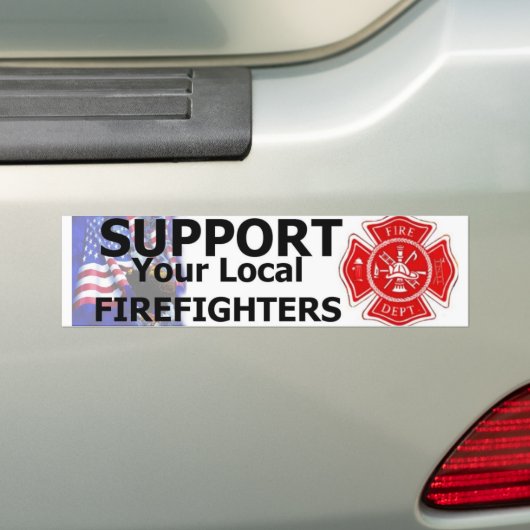 LOKALE FIREFIGHTERS ONDERSTEUNEN BUMPERSTICKER (Op auto)