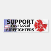 LOKALE FIREFIGHTERS ONDERSTEUNEN BUMPERSTICKER (Voorkant)