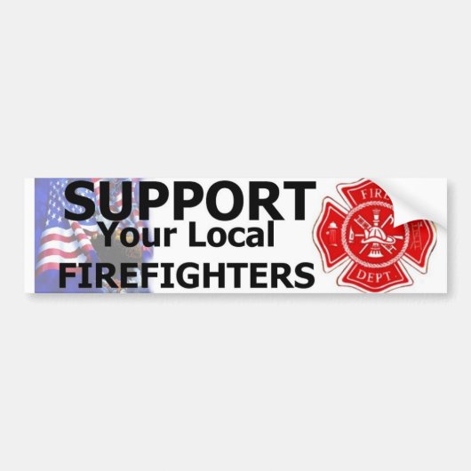 LOKALE FIREFIGHTERS ONDERSTEUNEN BUMPERSTICKER (Voorkant)