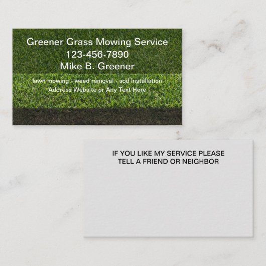 Lokale gazon service beste Visitekaartjes (Voorkant / Achterkant)