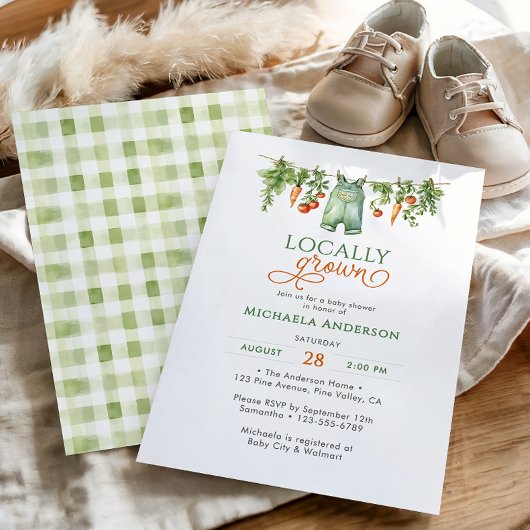 Lokale geslachtsneutrale babyshower kaart