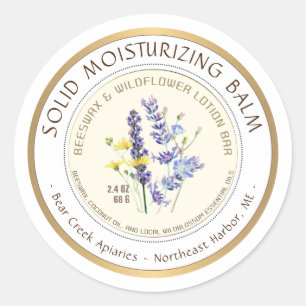 Lokale gouden grens voor Wildbloesems Beeswax Loss Ronde Sticker