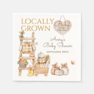 Lokale herfstpompoen neutrale babyshower servet