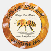 Lokale honing-Boerderij Apiary Small Business Food Ronde Sticker (Voorkant)