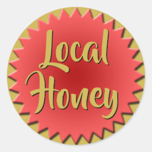 Lokale honing Script Starburst Ronde Sticker