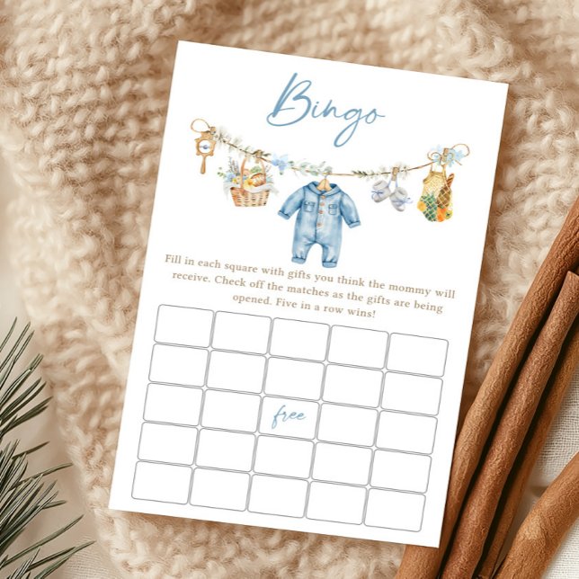 Lokale Jongen Baby Voorspellingen Spel (Blue Locally Grown Baby Shower Bingo Game)