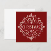 Lokale kerstmarkt rode esthetiek kaart (Voorkant / Achterkant)