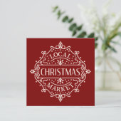 Lokale kerstmarkt rode esthetiek kaart (Staand voorkant)