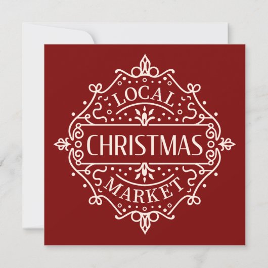 Lokale kerstmarkt rode esthetiek kaart (Voorkant)