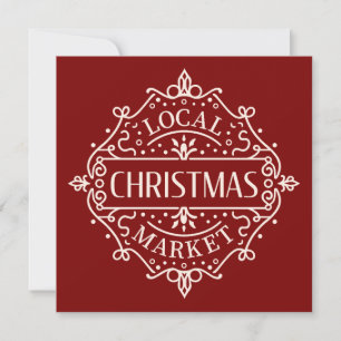 Lokale kerstmarkt rode esthetiek kaart