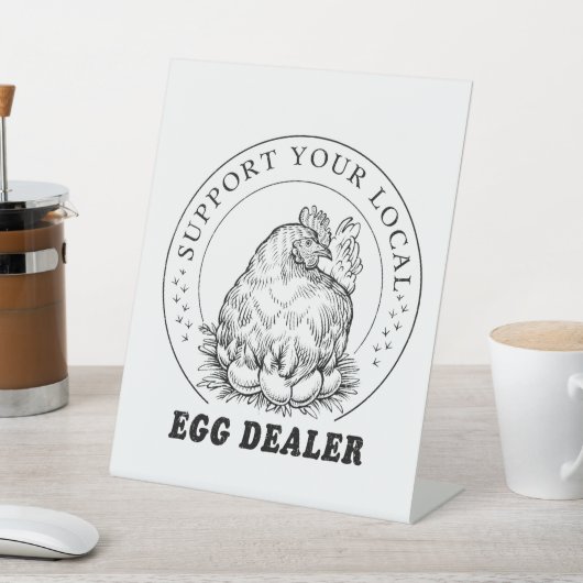 Lokale kipeidealeraar reclamebord met voetstuk (Insitu)